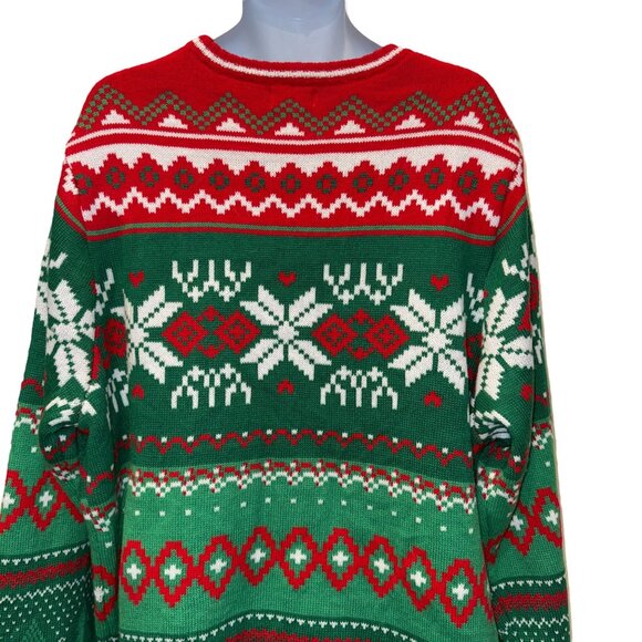 Holiday Time Ugly Sweater Mens 3XL 54 56 Christmas Bull Cow Opening Gift Bells - Picture 7 of 9